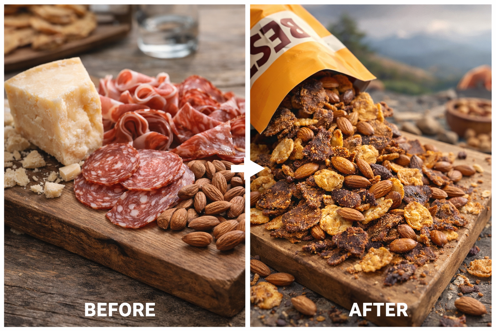 BEEST Charcuterie Trail Mix | High-Protein Snack, Crunchy Jerky, Parmesan Cheese Crisps & Almonds