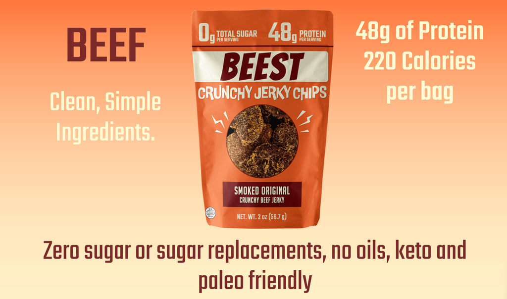 Crunchy Beef Jerky Chips – Smoked Original - BEEST Snacks