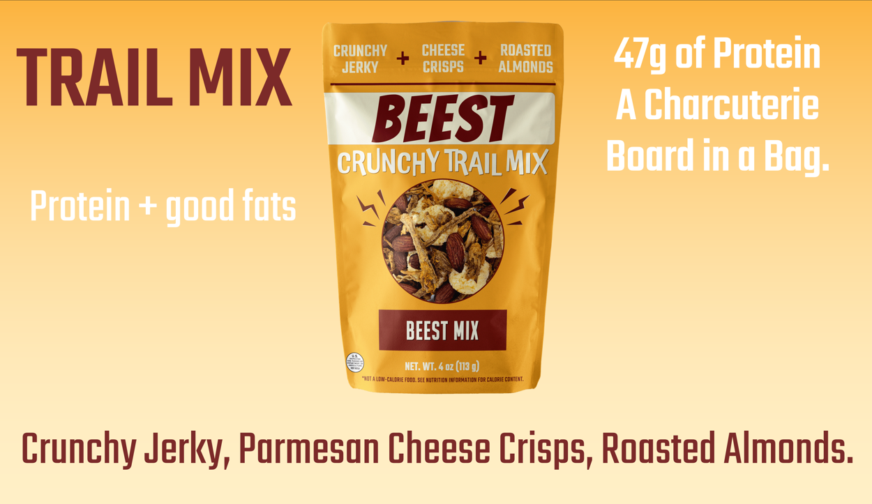 BEEST Charcuterie Trail Mix | High-Protein Snack, Crunchy Jerky, Parmesan Cheese Crisps & Almonds