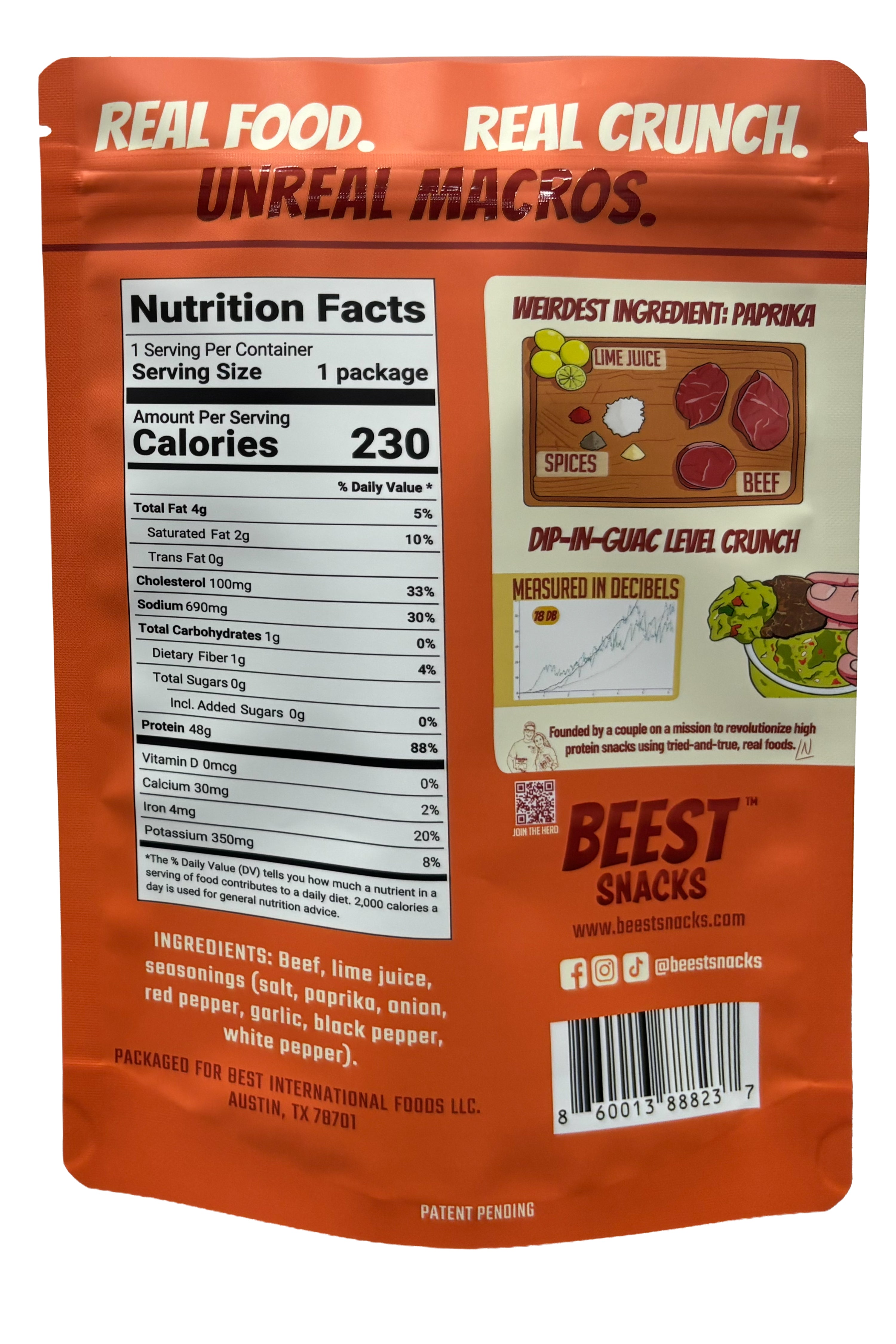 Beef Jerky Chips, Smoked Original