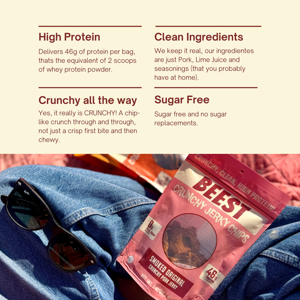 Crunchy Pork Jerky Chips – Smoked OG - BEEST Snacks