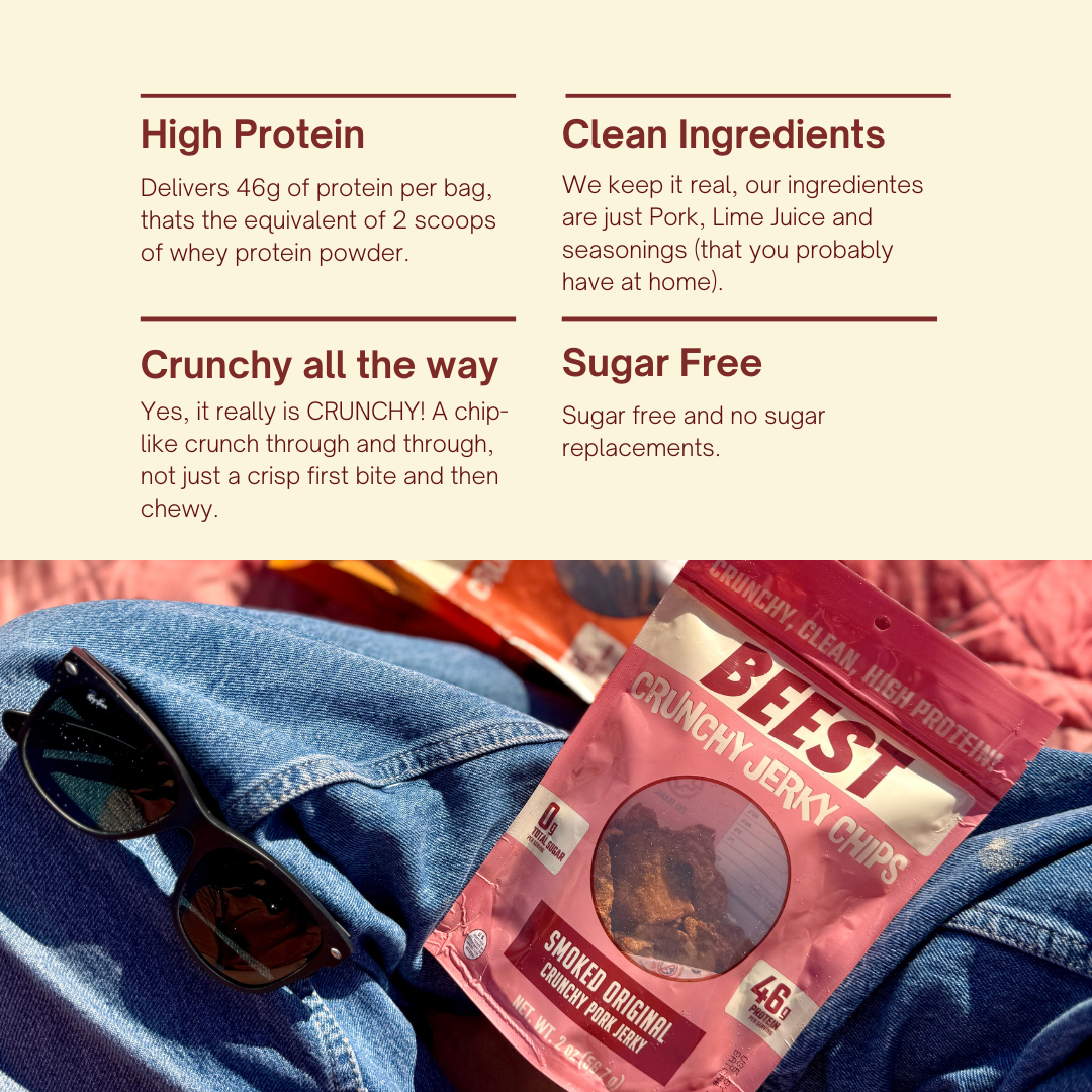 Crunchy Pork Jerky Chips – Smoked OG - BEEST Snacks