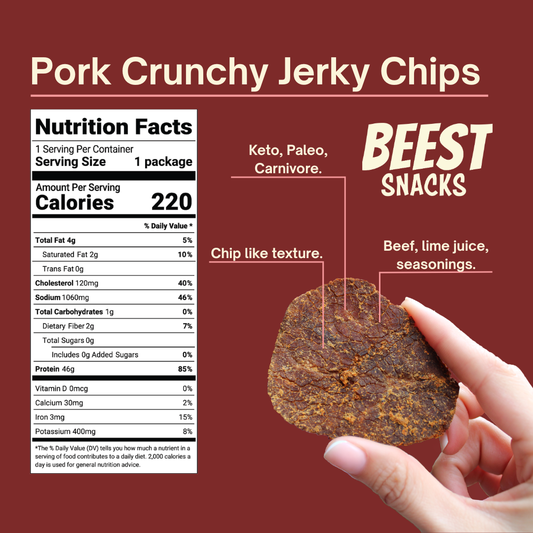 Crunchy Pork Jerky Chips – Smoked OG - BEEST Snacks